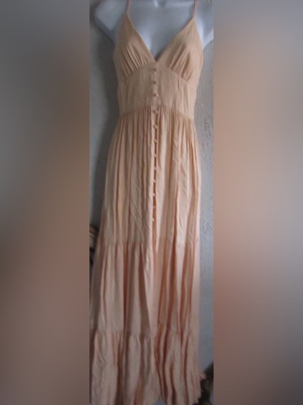 Gianni Bini Light Boho Peach Maxi Dress NWT size 6